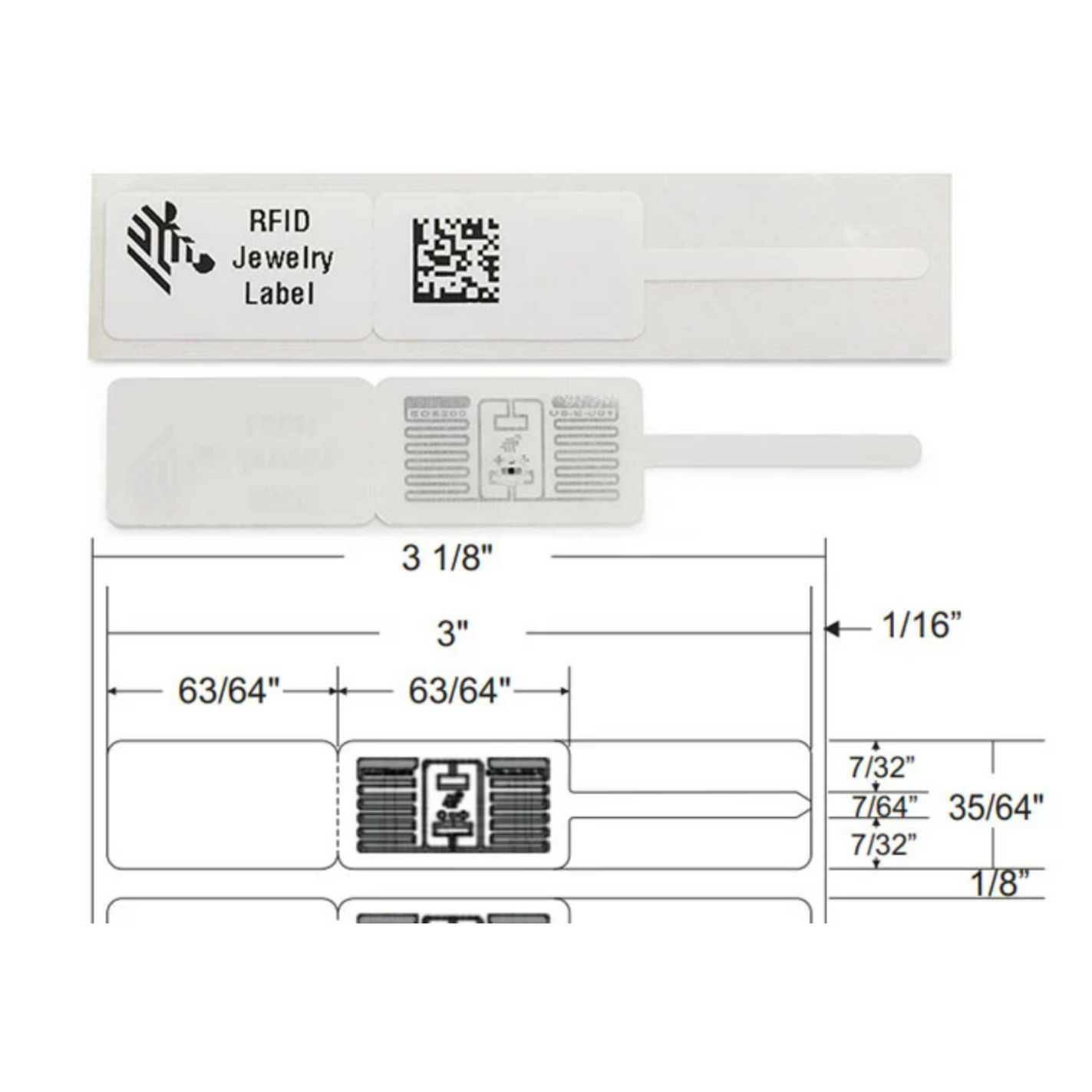 Zebra UHF RFID Label tag Specialty Jewellery label 00.42c per tag